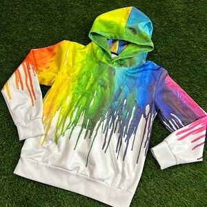 Youth paint drip Colorful FunnyCoKids Hooded Sweatshirt